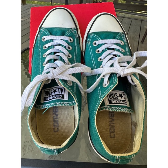 Converse All‎ Star Low Top Teal Green Sneakers Canvas Shoes Womens 7 Mens 5 - Picture 7 of 9